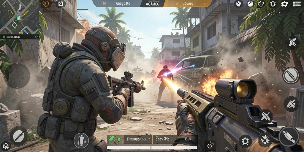 Tangkapan layar gameplay AGAM66 dengan aksi menembak yang mendebarkan.