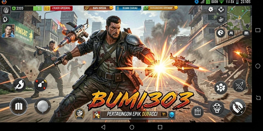 Screenshot gameplay BUMI303 menampilkan aksi seru dan grafis menawan.
