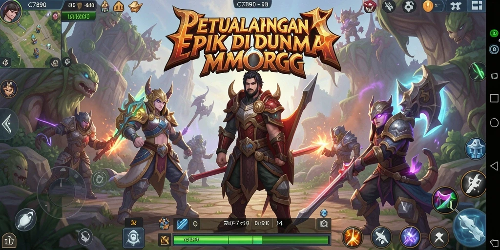 Tampilan gameplay yang epik dan interaktif dalam dunia MMORPG.
