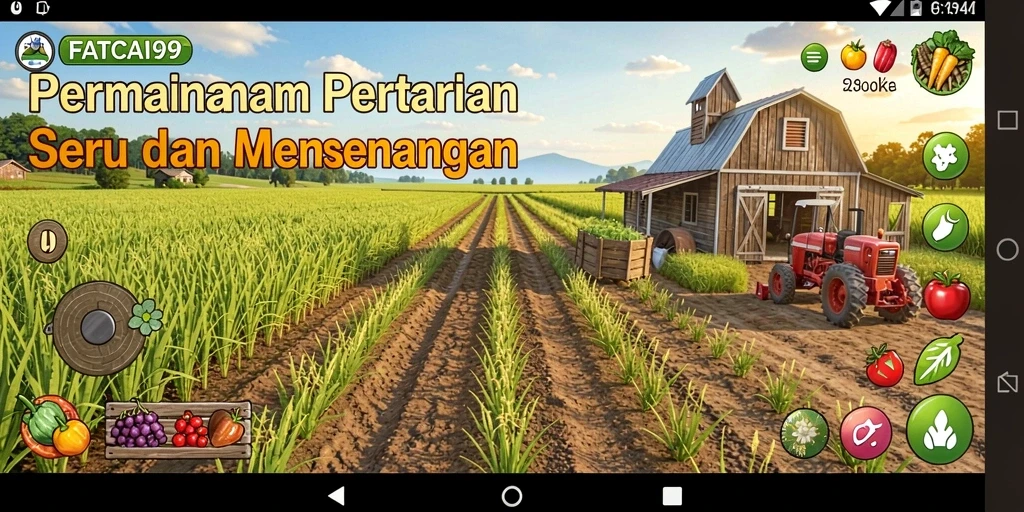 Gameplay seru FATCAI99 dengan berbagai kegiatan pertanian.