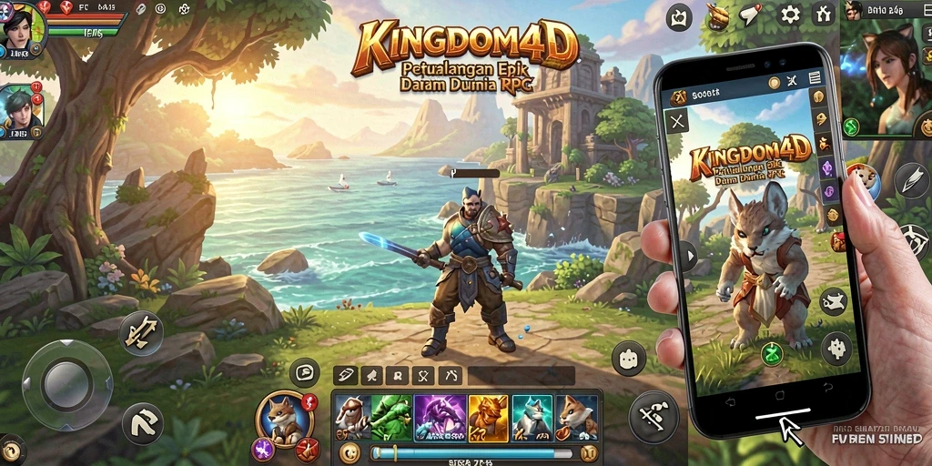 Tangkapan layar utama KINGDOM4D yang menghadirkan aksi RPG yang seru dan mendebarkan.