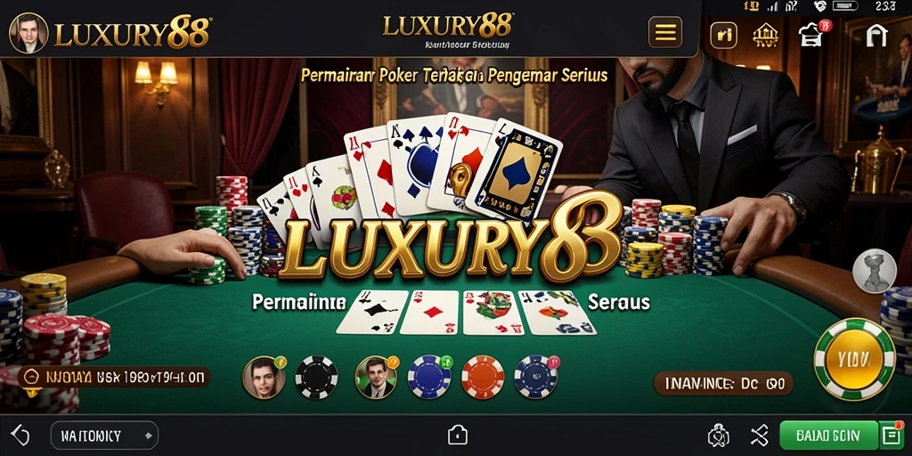 Tampilan permainan Poker yang seru dan mendebarkan di LUXURY88.