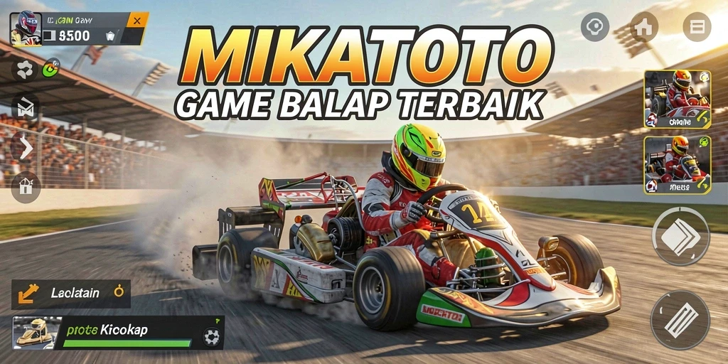 Tampilan gameplay seru dari MIKATOTO dalam aksi balap yang cepat.