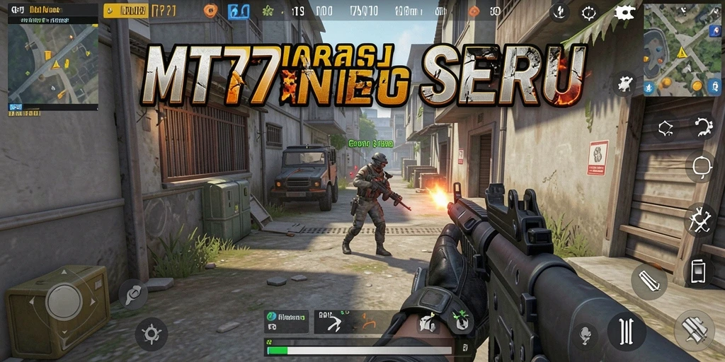 Tampilan gameplay intens dari MT777 dengan aksi tembak-menembak.