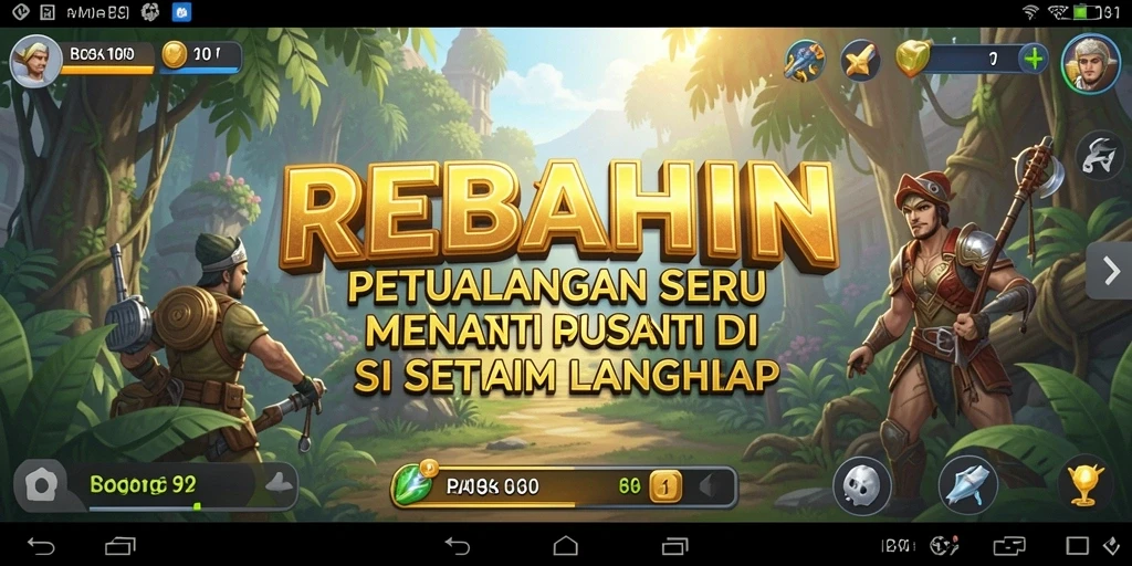 Tampilan gameplay seru dalam permainan petualangan REBAHIN.