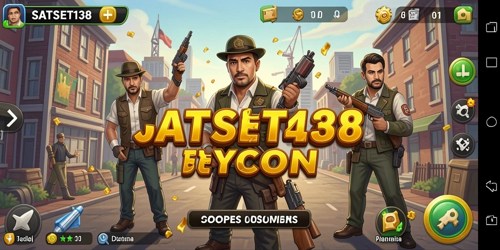 Tampilan gameplay SATSET138 yang menggambarkan manajemen bisnis yang seru.