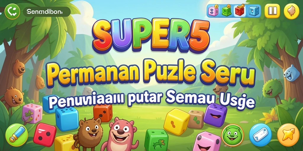 Tampilan gameplay SUPER5 yang menarik dan penuh warna.
