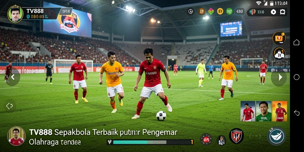 Tampilan menarik dari gameplay TV888 yang penuh aksi sepakbola.