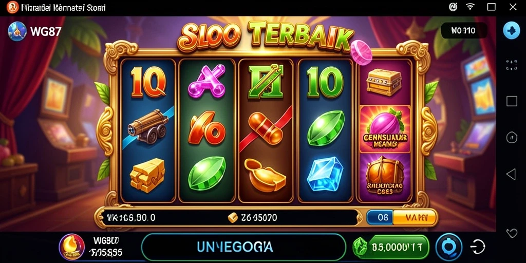 Tangkapan layar gameplay WG87 yang menampilkan gulungan slot yang menarik.