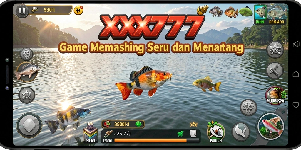 Tampilan gameplay XXX777 yang menarik saat menangkap ikan besar.