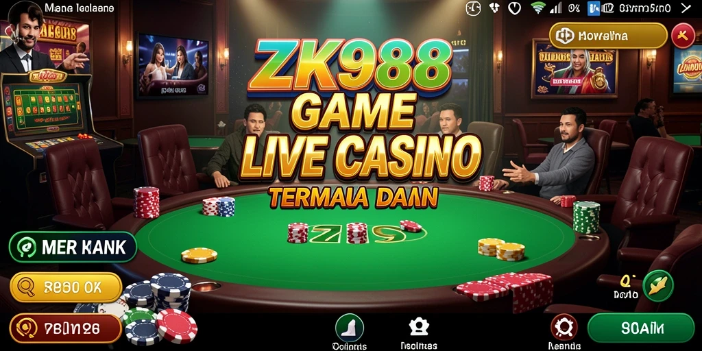 Tampilan gameplay ZK988 yang mengasyikkan dengan dealer langsung.